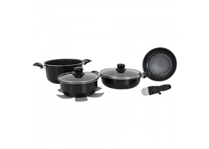 Набір посуду Gimex Cookware Set induction 7 предметів Black (6977222)