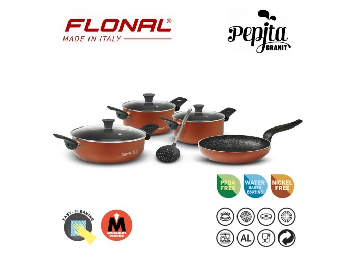 Набір посуду Flonal Pepita Granit 8 предметів (PGFSET08PZ)