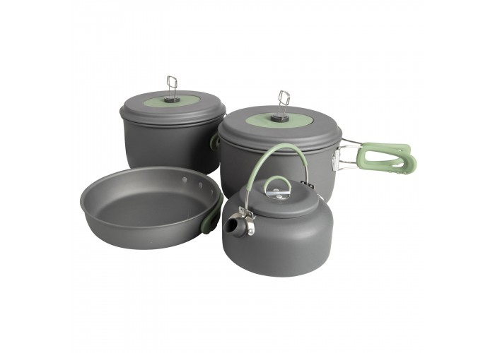 Набір посуду Bo-Camp Explorer XL 4 Pieces Hard Anodized Grey/Green (2200249)