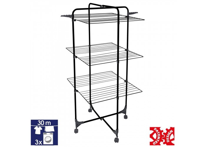 Сушарка для білизни підлогова Casa Si Athletic 3 Black (CS92185E04E)