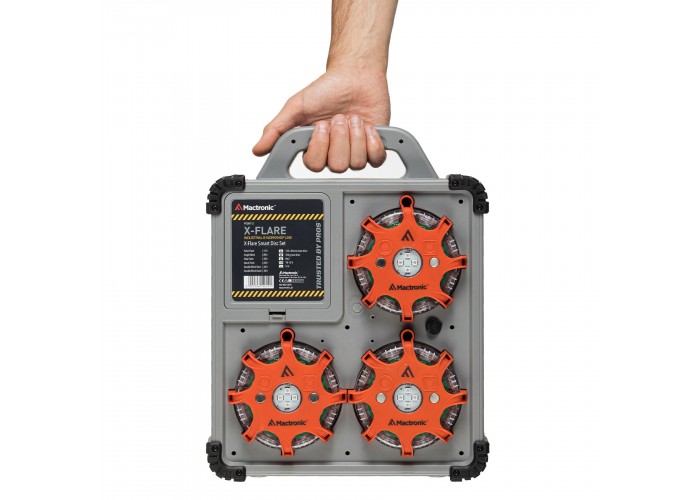 Комплект ліхтарів професійних Mactronic X-Flare (30 Lm) Red/Blue/Amber Recharg 12/220V (PSD0112)