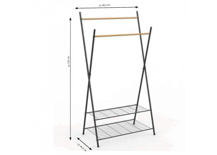 Стійка для одягу Casa Si Garment Rack Bamboo Black (CS92309W04)