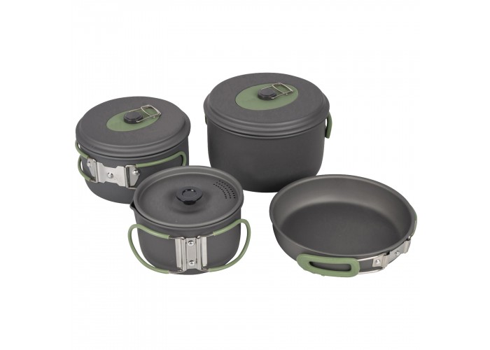 Набір посуду Bo-Camp Explorer 4 Pieces 19 Hard Anodized Grey/Green (2200241)