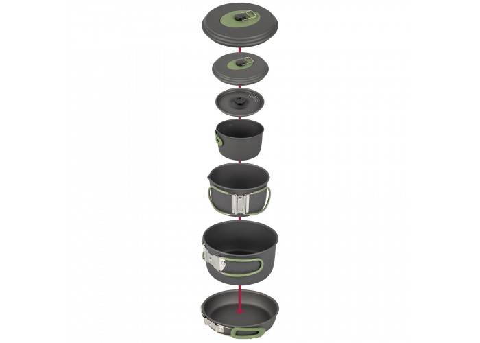 Набір посуду Bo-Camp Explorer 4 Pieces 19 Hard Anodized Grey/Green (2200241)