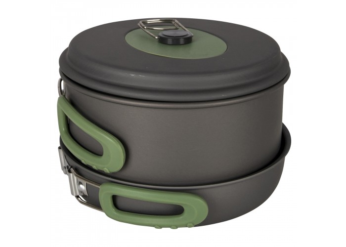 Набір посуду Bo-Camp Explorer 3 Pieces Hard Anodized Grey/Green (2200239)