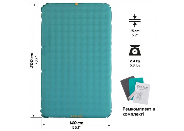 Матрац надувний Uquip Betty Double Petrol/Grey (243108)