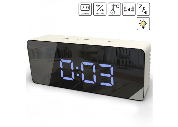 Годинник настільний Technoline WT475 White/Black Mirror (WT475)