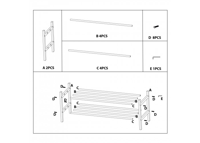 Полиця для взуття Casa Si Shoe Rack Bamboo (CS92307W04)