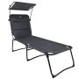 Ліжко розкладне Bo-Camp Sun Lounger With Sunscreen 5 Positions Grey (1304492)