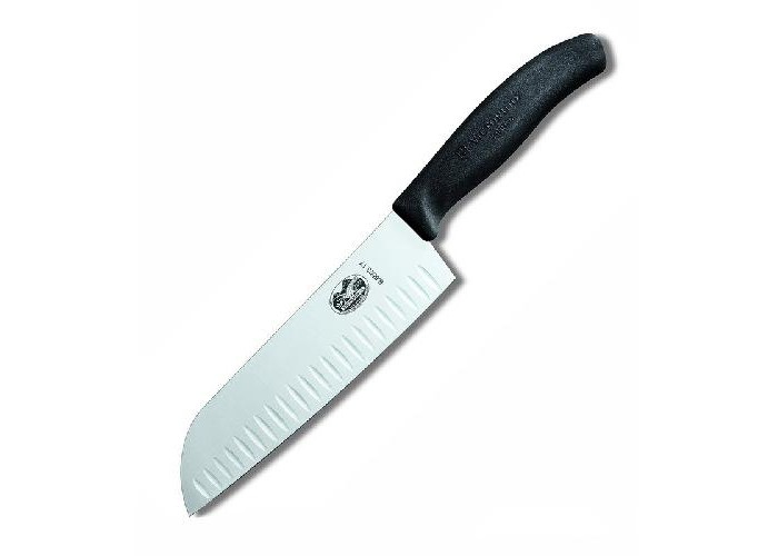 Ніж кухонний Victorinox SwissClassic Santoku 17 см в блістері чорний (Vx68523.17B)