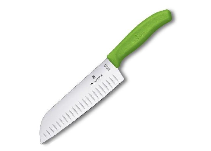 Ніж кухонний Victorinox SwissClassic Santoku 17 см в блістері зелений (Vx68526.17L4B)