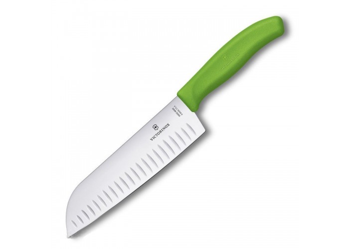 Ніж кухонний Victorinox SwissClassic Santoku 17 см в блістері зелений (Vx68526.17L4B)