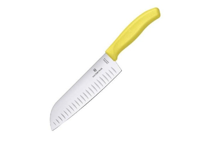 Ніж кухонний Victorinox SwissClassic Santoku 17 см в блістері жовтий (Vx68526.17L8B)