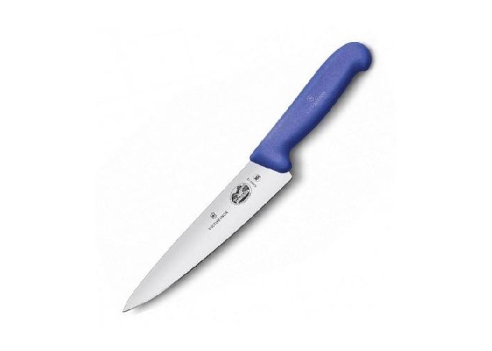 Ніж кухонний Victorinox Fibrox Carving обробний 25 см синій (Vx52002.25)