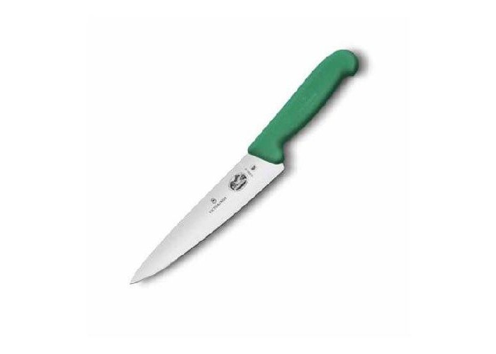 Ніж кухонний Victorinox Fibrox Carving обробний 19 см зелений (Vx52004.19)