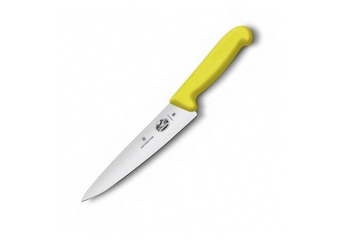 Ніж кухонний Victorinox Fibrox Carving обробний 19 см жовтий (Vx52008.19)