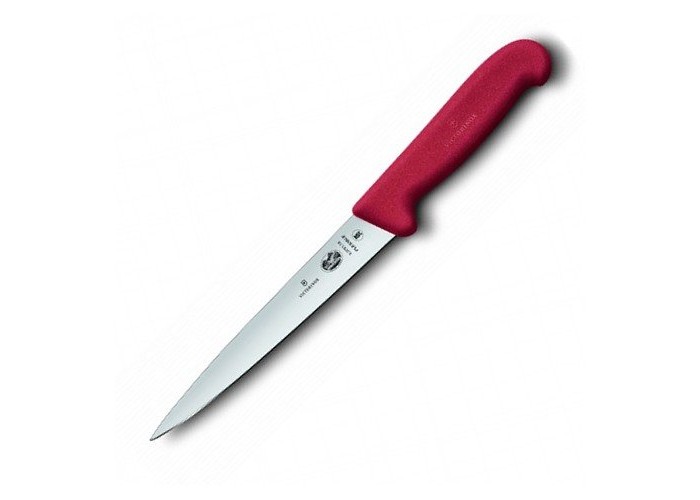 Ніж кухонний Victorinox Fibrox Filleting Flex філейний 18 см червоний (Vx53701.18)