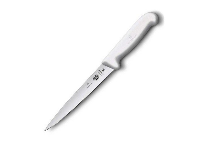 Ніж кухонний Victorinox Fibrox Filleting Flex філейний 18 см білий (Vx53707.18)