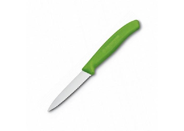 Ніж кухонний Victorinox SwissClassic Paring серрейтор  зелений (Vx67636.L114)