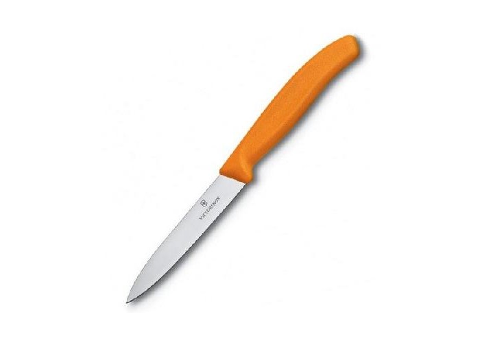Ніж кухонний Victorinox SwissClassic Paring 10 см помаранчевий (Vx67706.L119)