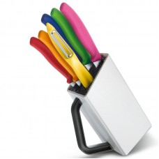 Набор кухонный Victorinox SwissClassic Utility Block 6шт с цветными ручками с подставкой (Vx67127.6L