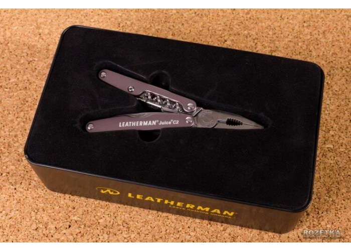 70108192N Набір LEATHERMAN Juice C2 Storm Gray, шкір. чохол, подар коробка