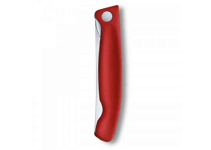 Кухонный нож Victorinox SwissClassic Foldable Paring 11см закругл.нос, с крас. ручкой (блистер)