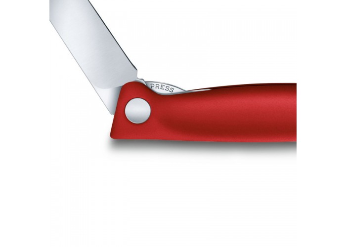 Кухонный нож Victorinox SwissClassic Foldable Paring 11см закругл.нос, с крас. ручкой (блистер)