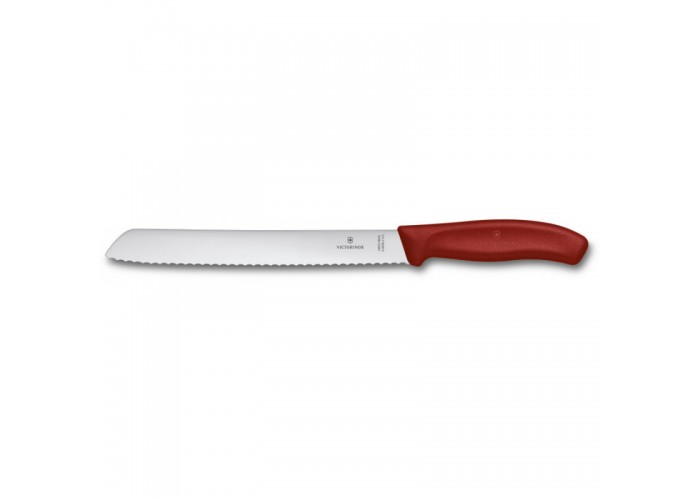 Кухонный нож Victorinox SwissClassic Bread 21см волн. для хлеба с крас. ручкой (блистер)