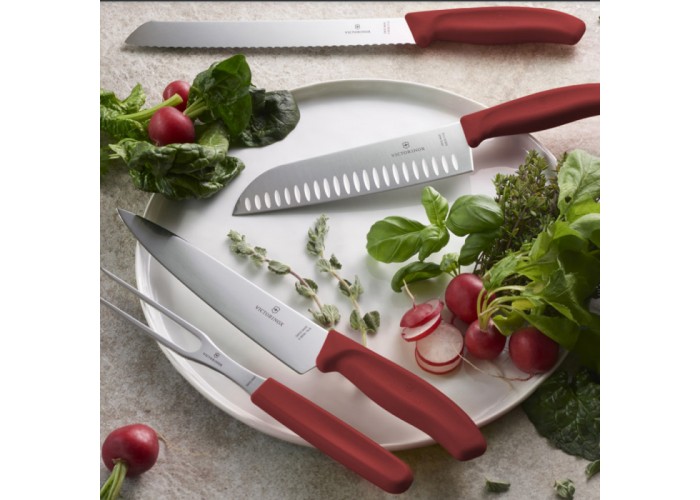 Кухонный нож Victorinox SwissClassic Bread 21см волн. для хлеба с крас. ручкой (блистер)