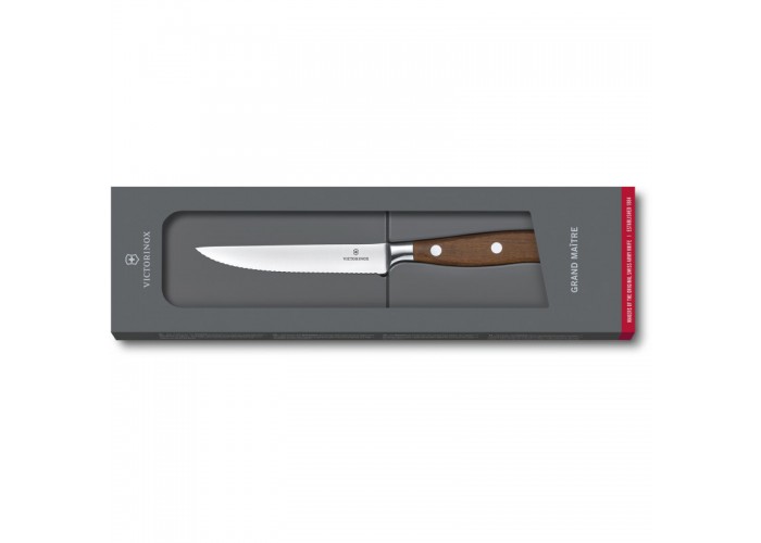 Кухонный нож Victorinox Grand Maitre Wood Steak 12см волн. с дерев. ручкой (GB)