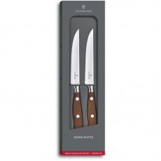 Кухонный нож Victorinox Grand Maitre Wood Steak Set 2 шт 12см волн. с дерев. ручкой (GB)
