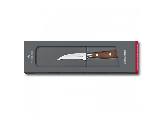 Кухонный нож Victorinox Grand Maitre Wood Shaping 8см изогн. с дерев. ручкой (GB)