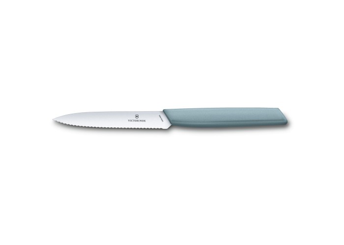 Кухонный нож Swiss Modern Paring  10см волн. с голуб.ручкой