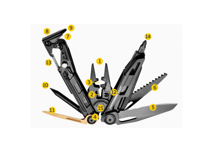 Мультиінструмент Leatherman Mut Black, чохол Molle (олива), картонна коробка