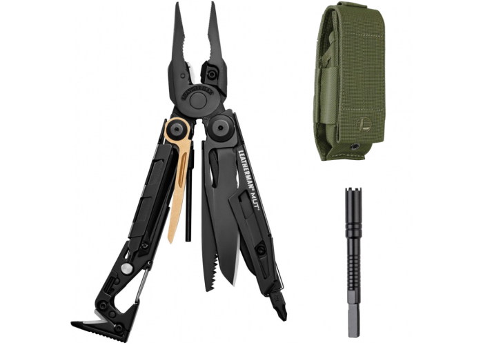 Мультиінструмент Leatherman Mut Black, чохол Molle (олива), картонна коробка