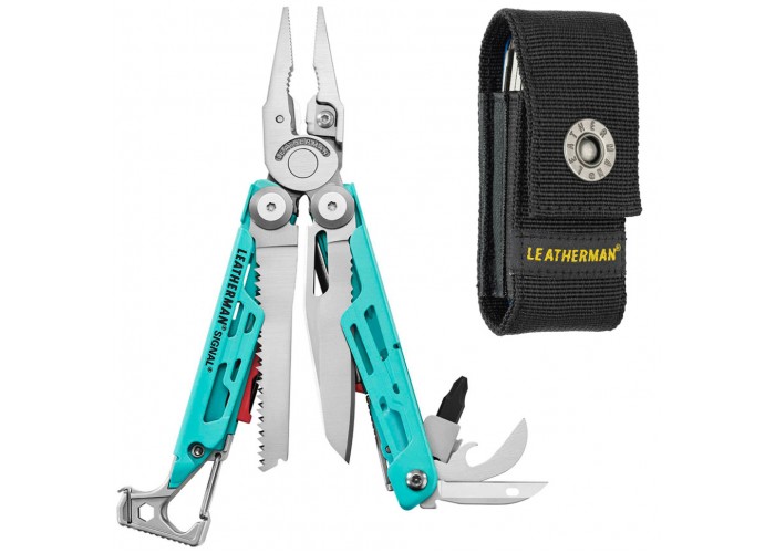 Мультиінструмент Leatherman Signal Aqua Silver, нейлоновий чохол