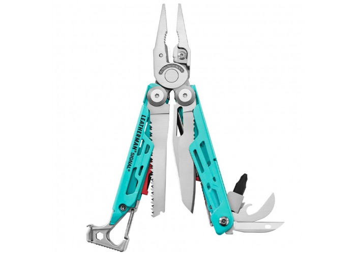 Мультиінструмент Leatherman Signal Aqua Silver, нейлоновий чохол
