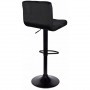 Барний стілець зі спинкою Bonro B-0106 велюр чорний з чорною основою