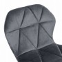 Барний стілець зі спинкою Bonro B-087 велюр сіре з чорною основою