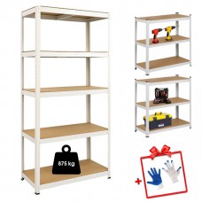 Стелаж металевий 180x90x40 Siker GoodTool P9040 білий 5 полиць
