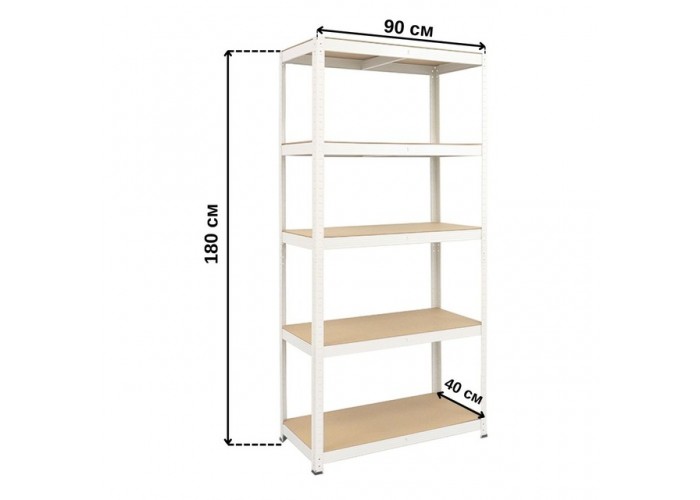 Стелаж металевий 180x90x40 Siker P9040 білий