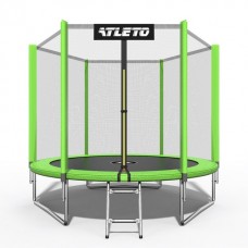 Батут дитячий з сіткою та драбинкою 252 см Atleto зелений