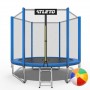 Батут Atleto 312 см з сіткою та драбинкою, синій