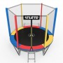 Батут Atleto 252 см з сіткою multikolor + подарунок м'ячик