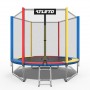 Батут Atleto 252 см з сіткою multikolor + подарунок м'ячик