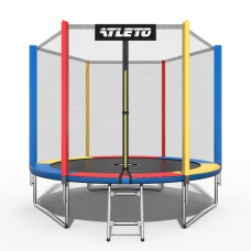 Батут Atleto 252 см з сіткою та драбинкою multikolor
