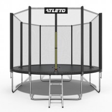 Батут дитячий з сіткою та драбинкою 404 см Atleto чорний