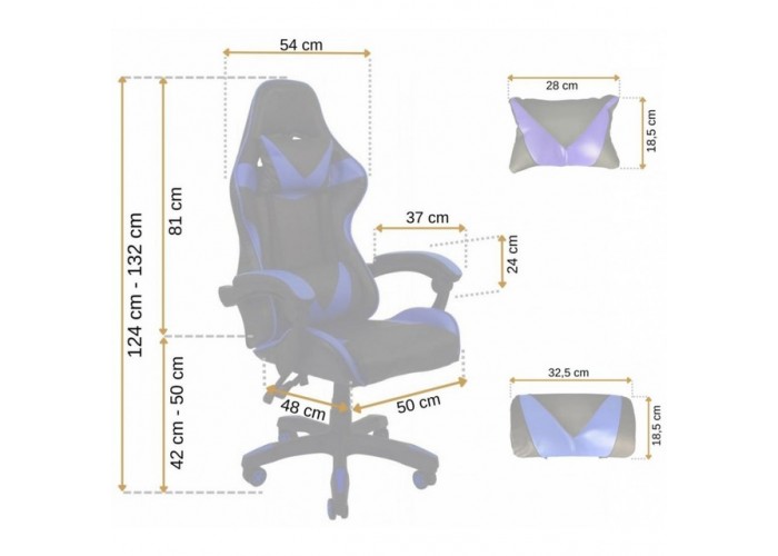 Крісло геймерське Bonro B-810 синє