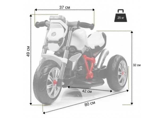 Дитячий електромотоцикл SPOKO M-3196 білий